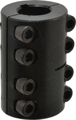 Climax Metal Products - 3/4" Inside x 1-1/2" Outside Diam, Two Piece Rigid Coupling with Keyway - 2-1/4" Long x 3/16" Keyway Width x 3/32" Keyway Depth - Exact Tooling