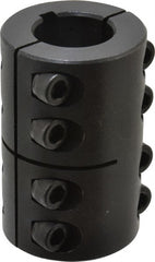 Climax Metal Products - 7/8" Inside x 1-5/8" Outside Diam, Two Piece Rigid Coupling with Keyway - 2-1/2" Long x 3/16" Keyway Width x 3/32" Keyway Depth - Exact Tooling