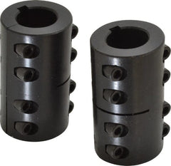 Climax Metal Products - 1" Inside x 1-3/4" Outside Diam, Two Piece Rigid Coupling with Keyway - 3" Long x 1/4" Keyway Width x 1/8" Keyway Depth - Exact Tooling