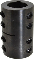 Climax Metal Products - 1-1/4" Inside x 2-1/16" Outside Diam, Two Piece Rigid Coupling with Keyway - 3-1/4" Long x 1/4" Keyway Width x 1/8" Keyway Depth - Exact Tooling