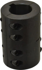 Climax Metal Products - 1-1/2" Inside x 2-5/8" Outside Diam, Two Piece Rigid Coupling with Keyway - 3-7/8" Long x 3/8" Keyway Width x 3/16" Keyway Depth - Exact Tooling