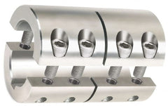 Climax Metal Products - 7/8" Inside x 1-5/8" Outside Diam, Two Piece Rigid Coupling with Keyway - 2-1/2" Long x 3/16" Keyway Width x 3/32" Keyway Depth - Exact Tooling