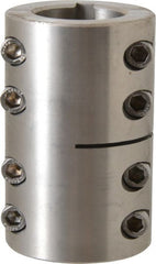 Climax Metal Products - 1-1/4" Inside x 2-1/16" Outside Diam, Two Piece Rigid Coupling with Keyway - 3-1/4" Long x 1/4" Keyway Width x 1/8" Keyway Depth - Exact Tooling