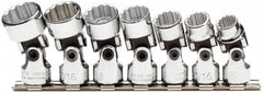 Proto - 7 Piece 3/8" Drive Standard Socket Set - 12 Points, 3/8 to 3/4", Inch Measurement Standard - Exact Tooling