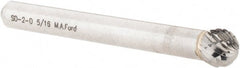 M.A. Ford - 5/16" Cut Diam, 1/4" Shank Diam, Ball Head Double Cut Burr - Carbide, Radius End, 9/32" LOC, 2-9/32" OAL - Exact Tooling