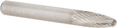 M.A. Ford - 1/4" Cut Diam, 1/4" Shank Diam, Tree with Radius Head Double Cut Burr - Carbide, Radius End, 5/8" LOC, 2" OAL - Exact Tooling