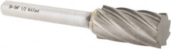 M.A. Ford - 1/2" Cut Diam, 1/4" Shank Diam, Cylinder Head Single Cut Burr - Carbide, Flat End, 1" LOC, 3" OAL - Exact Tooling
