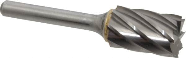 M.A. Ford - 5/8" Cut Diam, 1/4" Shank Diam, Cylinder with End Cut Head Single Cut Burr - Carbide, End Cut End, 1" LOC, 3" OAL - Exact Tooling