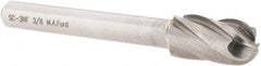 M.A. Ford - 3/8" Cut Diam, 1/4" Shank Diam, Cylinder with Radius Head Single Cut Burr - Carbide, Radius End, 3/4" LOC, 2-3/4" OAL - Exact Tooling