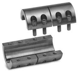Climax Metal Products - 12mm Inside x 29mm Outside Diam, Metric Two Piece Clamping Rigid Coupling with Keyway - 45mm Long x 4mm Keyway Width x 1.8mm Keyway Depth - Exact Tooling