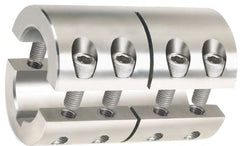 Climax Metal Products - 40mm Inside x 77mm Outside Diam, Metric Two Piece Clamping Rigid Coupling with Keyway - Exact Tooling