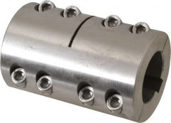Climax Metal Products - 30mm Inside x 53mm Outside Diam, Metric Two Piece Clamping Rigid Coupling with Keyway - 83mm Long x 10mm Keyway Width x 3.3mm Keyway Depth - Exact Tooling