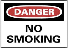 NMC - "Danger - No Smoking", 10" Long x 14" Wide, Rigid Plastic Safety Sign - Rectangle, 0.05" Thick, Use for Accident Prevention - Exact Tooling
