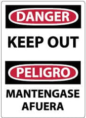 NMC - "Danger - Keep Out", 14" Long x 10" Wide, Rigid Plastic Safety Sign - Rectangle, 0.05" Thick, Use for Accident Prevention - Exact Tooling
