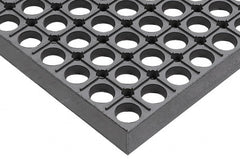 Wearwell - 20' Long x 3' Wide, Dry/Wet Environment, Anti-Fatigue Matting - Gray, CFR Rubber with Rubber Base, Beveled on 4 Sides - Exact Tooling