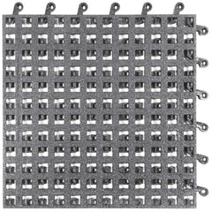 Wearwell - 18" Long x 18" Wide x 7/8" Thick, Anti-Fatigue Modular Matting Solid Grid - Male & Female, 4 Interlocking Sides, Black, For Dry Areas, Series 563 - Exact Tooling