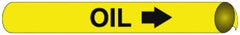 NMC - Pipe Marker with Oil Legend and Arrow Graphic - 8 to 10" Pipe Outside Diam, Black on Yellow - Exact Tooling