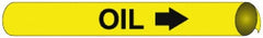 NMC - Pipe Marker with Oil Legend and Arrow Graphic - 4-5/8 to 5-7/8" Pipe Outside Diam, Black on Yellow - Exact Tooling