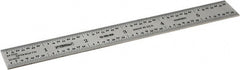 Fowler - 6" Long, 1/64, 1/32" and 0.5, 1mm Graduation, Rigid Steel Rule - English/Metric Graduation Style, Silver - Exact Tooling