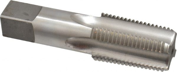 Reiff & Nestor - 1/2-14 PTF SAE Thread, 4 Flute Short Projection Standard Pipe Tap - 3-1/8" OAL, 1-3/8" Thread Length, 11/16" Shank Diam, Bright Finish, High Speed Steel - Exact Tooling