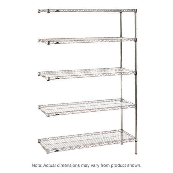 Metro - 2,000 Lb Capacity 5 Shelf Wire Shelving - Add-On Unit - Exact Tooling
