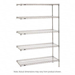Metro - 2,000 Lb Capacity 5 Shelf Wire Shelving - Add-On Unit - Exact Tooling