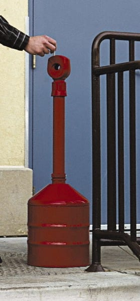 Justrite - 5 Gal Metal Cigarette & Cigar Receptacle - 34" High - Exact Tooling
