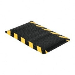 PRO-SAFE - 40' Long x 2' Wide, Dry Environment, Anti-Fatigue Matting - Black with Yellow Chevron Borders, Vinyl with Vinyl Sponge Base, Beveled on 4 Sides - Exact Tooling