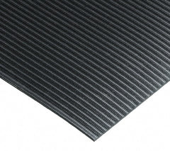 Wearwell - 75 Ft. Long x 4 Ft. Wide x 1/4 Inch Thick, Vinyl, Ribbed Surface Switchboard Matting - 30,000 V Max Dielectric Strength, 17,000 V Max Recommended Use, Black - Exact Tooling