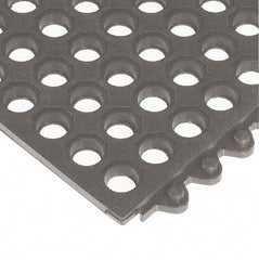 Wearwell - 3' Long x 3' Wide x 5/8" Thick, Anti-Fatigue Modular Matting Tiles - Black, For Dry & Wet Areas, Series 572 - Exact Tooling