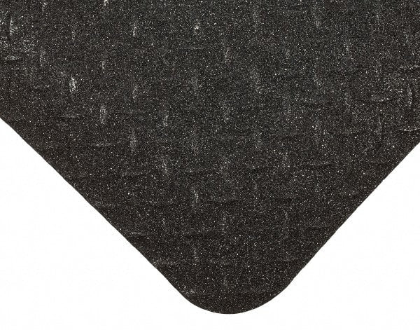 Wearwell - 5' Long x 3' Wide, Dry Environment, Anti-Fatigue Matting - Black, Vinyl with Nitrile Blend Base, Beveled on 4 Sides - Exact Tooling