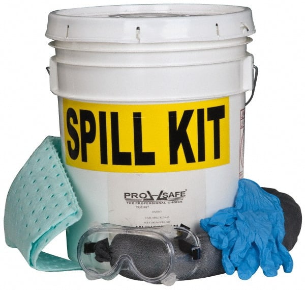 PRO-SAFE - Hazardous Materials Spill Kit - 5 Gal Pail - Exact Tooling