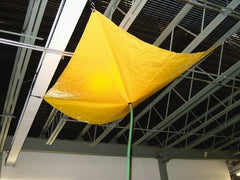 PRO-SAFE - Tarp-Shaped Heavy Duty Roof Leak Diverter - 15' Long x 15' Wide x 18 mil Thick, Yellow - Exact Tooling