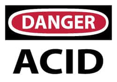 NMC - Hazardous Materials Label, Header: DANGER - Legend: Danger - Acid, English, Red, Black & White, 5" Long x 3" High, Sign Muscle Finish - Exact Tooling