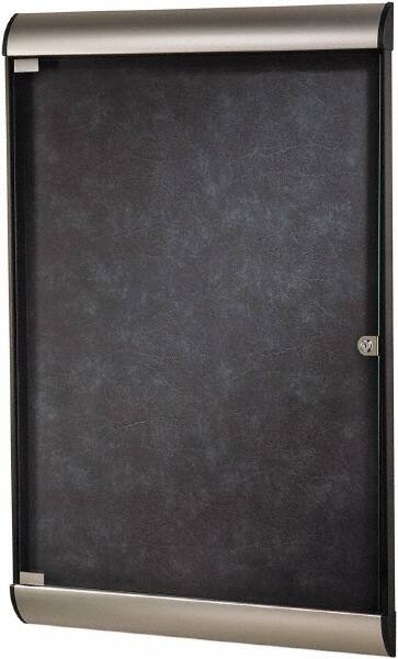 Ghent - 96" Wide x 47.13" High Enclosed Cork Bulletin Board - Natural Cork, Aluminum Frame - Exact Tooling