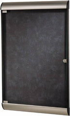 Ghent - 96" Wide x 47.13" High Enclosed Cork Bulletin Board - Natural Cork, Aluminum Frame - Exact Tooling