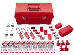 NMC - 38 Piece Electrical Lockout Kit - Comes in Tool Box - Exact Tooling