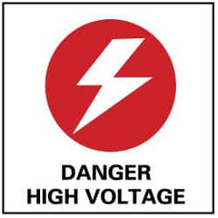 NMC - Accident Prevention Label - Legend: Danger - High Voltage, English, Black, Red & White, 4" Long x 4" High, Sign Muscle Finish - Exact Tooling