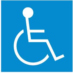 NMC - 4" Wide x 4" High, Vinyl Sign - Blue on White, Wall Mount - Exact Tooling