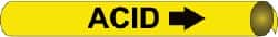 NMC - Pipe Marker with Acid Legend and Arrow Graphic - 8 to 10" Pipe Outside Diam, Black on Yellow - Exact Tooling