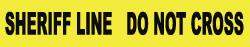 NMC - 1,000' Long x 3" Wide Roll, Polyethylene, Yellow Barricade Tape - Message: Sheriff Line - Do Not Cross - Exact Tooling