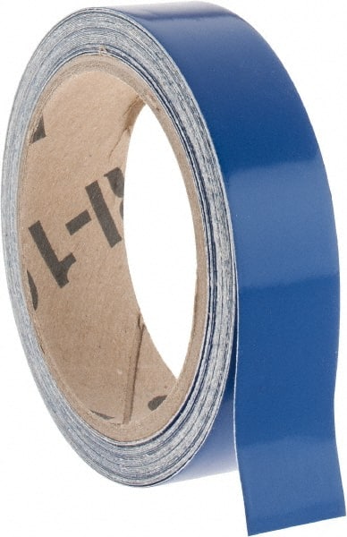 NMC - Blue Solid Color Vinyl Tape - 1" Wide x 30' Long x 0.002" Thick, General Traffic - Exact Tooling