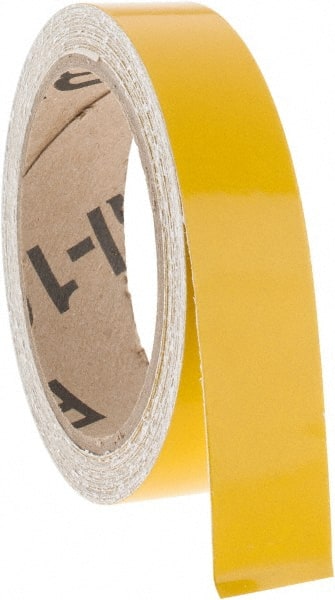 NMC - Yellow Solid Color Vinyl Tape - 1" Wide x 30' Long x 0.002" Thick, General Traffic - Exact Tooling