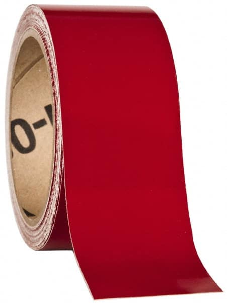 NMC - Red Solid Color Vinyl Tape - 2" Wide x 30' Long x 0.002" Thick, General Traffic - Exact Tooling