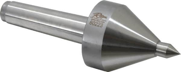 Riten - MT3 Taper Shank, 2-1/4" Head Diam 330 Lb Capacity Live Center - 5,000 Max RPM, 3-3/16" Head Length, 1/2" Point Diam, 3/4" Point Len, 330 Lb Max Workpc, 3-3/16" OAL, Pipe Nose Point - Exact Tooling