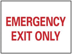 NMC - Emergency Exit Only, Plastic Exit Sign - 10" Wide x 7" High - Exact Tooling