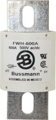 Cooper Bussmann - 500 VAC/VDC, 600 Amp, Fast-Acting Semiconductor/High Speed Fuse - Bolt-on Mount, 4-15/32" OAL, 200 (RMS Symmetrical), 50 at DC kA Rating, 2" Diam - Exact Tooling