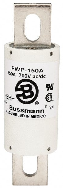Cooper Bussmann - 700 VAC/VDC, 150 Amp, Fast-Acting Semiconductor/High Speed Fuse - Stud Mount Mount, 5-3/32" OAL, 200 (RMS), 50 at DC kA Rating, 1-1/2" Diam - Exact Tooling