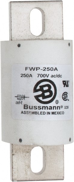 Cooper Bussmann - 700 VAC/VDC, 250 Amp, Fast-Acting Semiconductor/High Speed Fuse - Stud Mount Mount, 5-3/32" OAL, 200 (RMS), 50 at DC kA Rating, 2" Diam - Exact Tooling