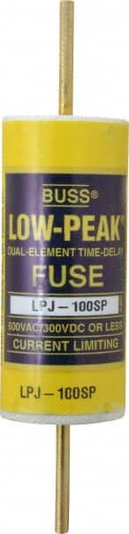 Cooper Bussmann - 300 VDC, 600 VAC, 100 Amp, Time Delay General Purpose Fuse - Bolt-on Mount, 4-5/8" OAL, 100 at DC, 300 at AC (RMS) kA Rating, 1-1/8" Diam - Exact Tooling